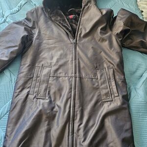 Gallery Petite Women's Metallic Brown Hooded Coat Petite Medium